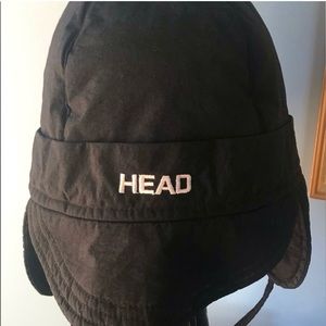 HEAD Ski Black Hat with chin tie, So warm.